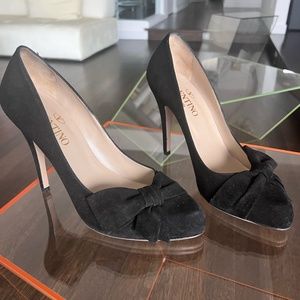 Valentino Black Suede Heels
